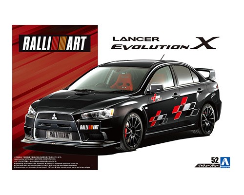 Aoshima 2007 Mitsubishi Lancer Evolution X Ralliart, plastic modelkit