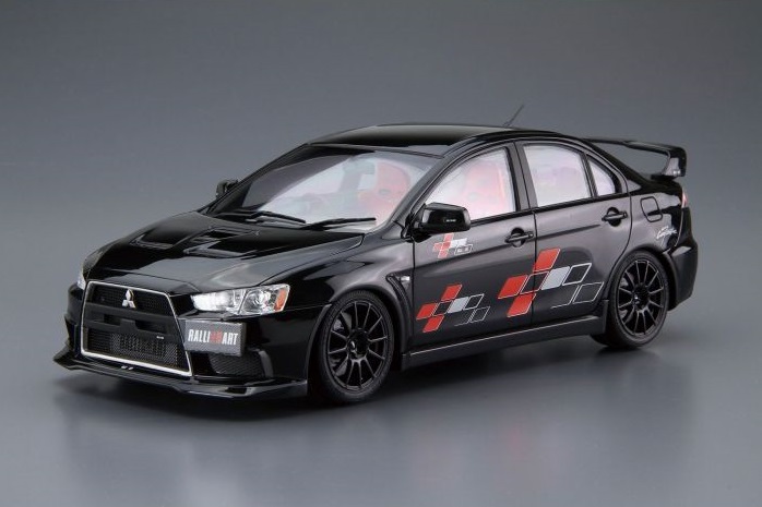 Aoshima 2007 Mitsubishi Lancer Evolution X Ralliart, plastic modelkit - Obrázek 2
