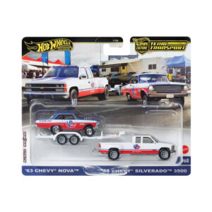 Hot Wheels - ’88 Chevy Silverado 3500 & HW Rally Trailer & ’63 Chevy Nova