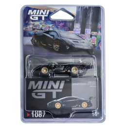 Mini GT 2025 Lamborghini Aventador LB-Works Limited Edition, matte black. Blister packaging