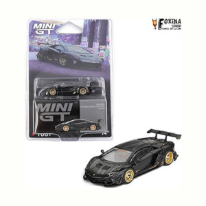 Mini GT 2025 Lamborghini Aventador LB-Works Limited Edition, matte black. Blister packaging