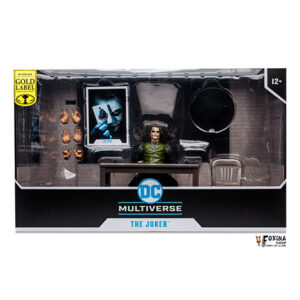 MC FARLANE JOKER IN JALE DC Multiverse Action Figure The Joker (Jail Cell Variant) (The Dark Knight) (Gold Label)