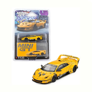 Mini GT 2025 Lamborghini Murcielago LB-Silhouette Works GT Evo, yellow. Blister packaging