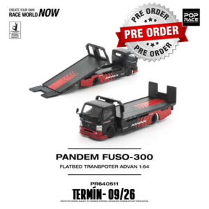 !!!Předobjednávka!!! Pop Race Pandem Fuso 300 Flatbed Transporter *Advan*, black/red
