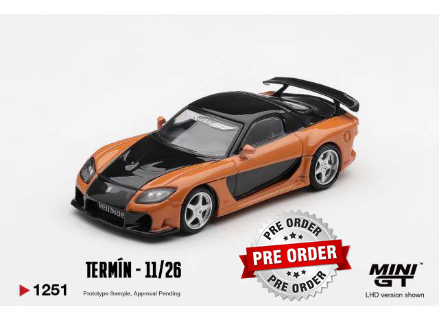 !!!Předobjednávka!!! Mini GT 2006 Mazda RX-7 (FD) Veilside Fortune Han Seoul-Oh *The Fast and The Furious: Tokyo Drift*, orange/black Blister balení