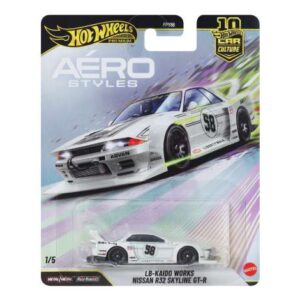 HotWheels Premium Car Culture Aerostyles™ LB-Kaido Works Nissan R32 Skyline GT-R #58, white