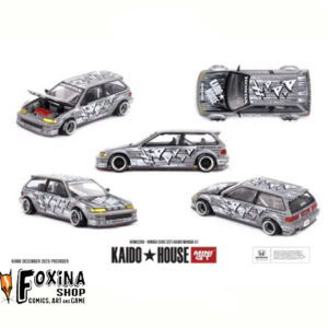 Mini GT 1987 Honda Civic (EF) Kaido Manga V1, grey/white