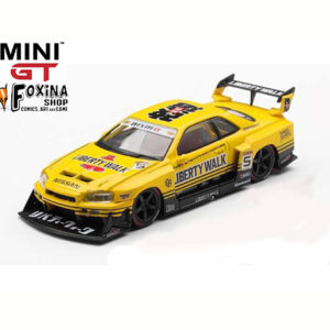 Mini GT 2025 Nissan GTR (R34) Skyline Super Silhouette Sport, yellow Blister balení