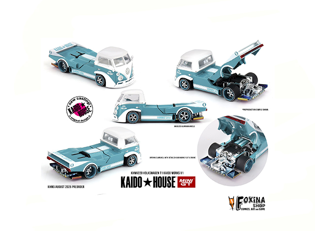 Mini GT 1972 Volkswagen T1 Pickup *Kaido Works V1*, blue/white