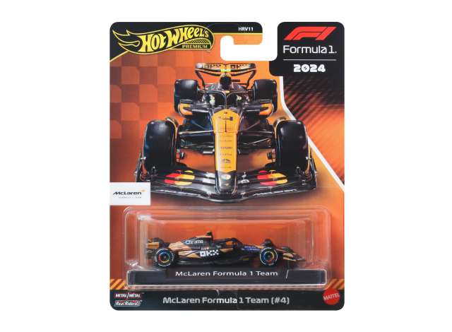 Hot Wheels Premium Formula 1 Diecast Vehicle 1/64 McLaren #4 Lando Norris High-end Diecast F1 model, orange/black